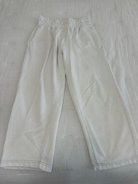 Urban Outfitters White Elastic-Waist Wide-Leg Sweatpants
